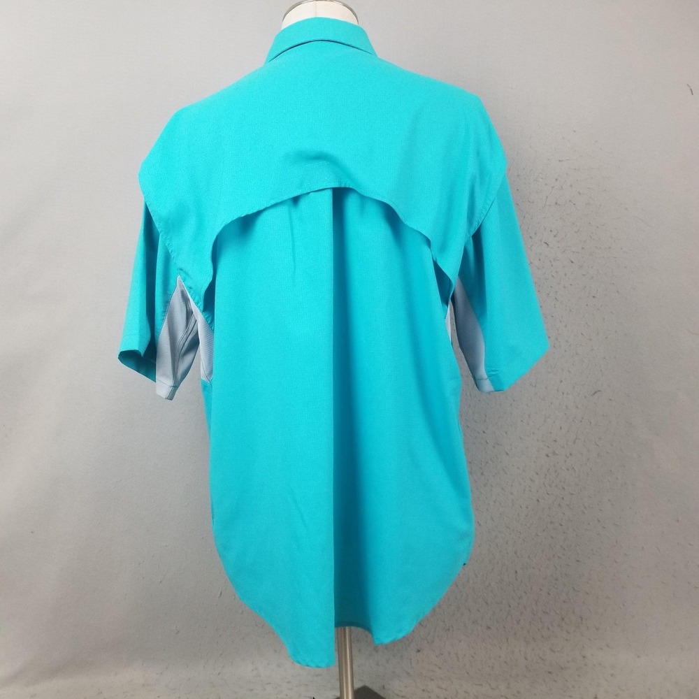 Reel Legends Mariner II Shirt Mens Large Blue Short Sleeve Fishing Vented - Picture 6 of 10